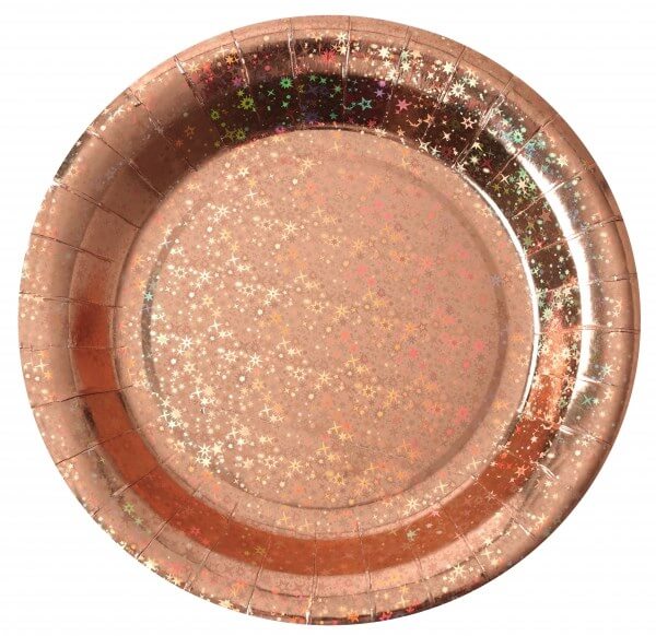 Assiette en carton Etincelante Rose Gold ø22.5cm - Lot de 10