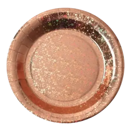 Assiette en carton Etincelante Rose Gold ø22.5cm - Lot de 10