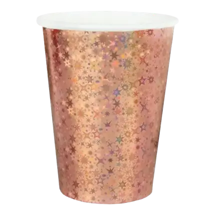 Gobelet en papier étincelant Rose Gold - Lot de 10