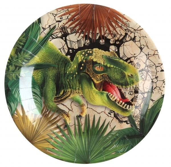Assiettes en papier T-Rex - ø23cm - Lot de 10