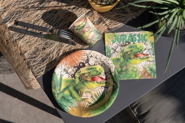 Assiettes en papier T-Rex - ø23cm - Lot de 10