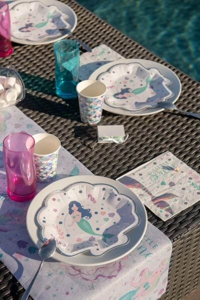 Assiette en papier Petite Sirène - Lot de 10