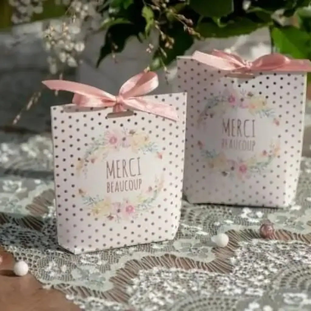 Boîte mariage "Merci beaucoup" - Lot de 6