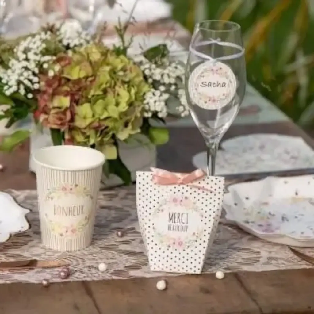 Boîte mariage Merci beaucoup - Lot de 6