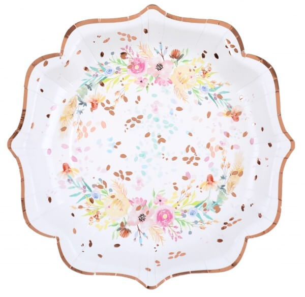 Assiette en carton mariage "merci Beaucoup" - Lot de 10