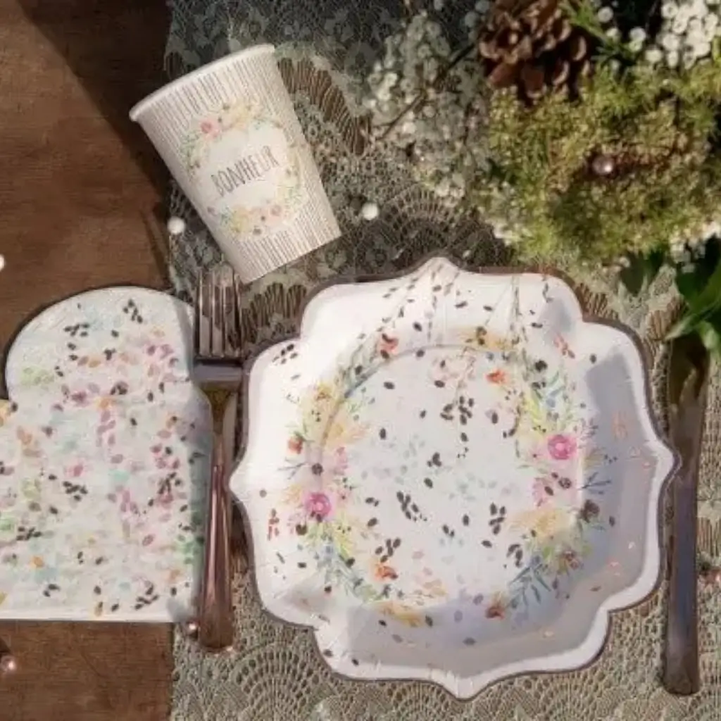 Assiette en carton mariage merci Beaucoup - Lot de 10