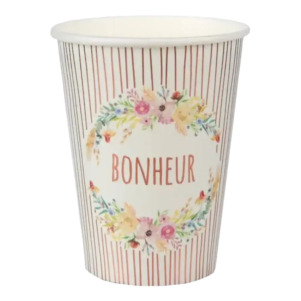 Gobelet en papier mariage "Merci beaucoup" - Lot de 10