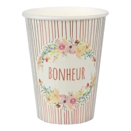 Gobelet en papier mariage Merci beaucoup - Lot de 10