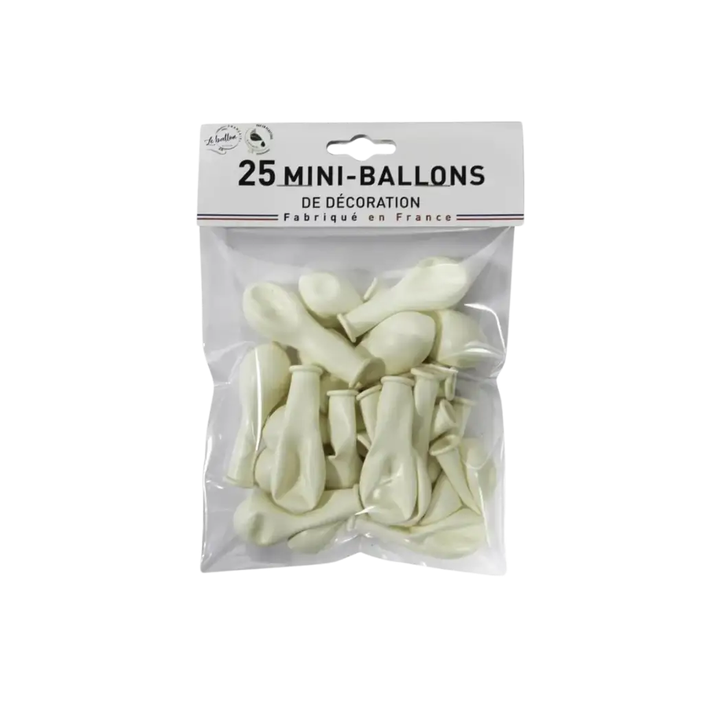 MINI BALLONS OPAQUE BLANC (lots de 25) 