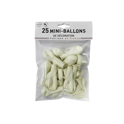 MINI BALLONS OPAQUE BLANC (lots de 25)