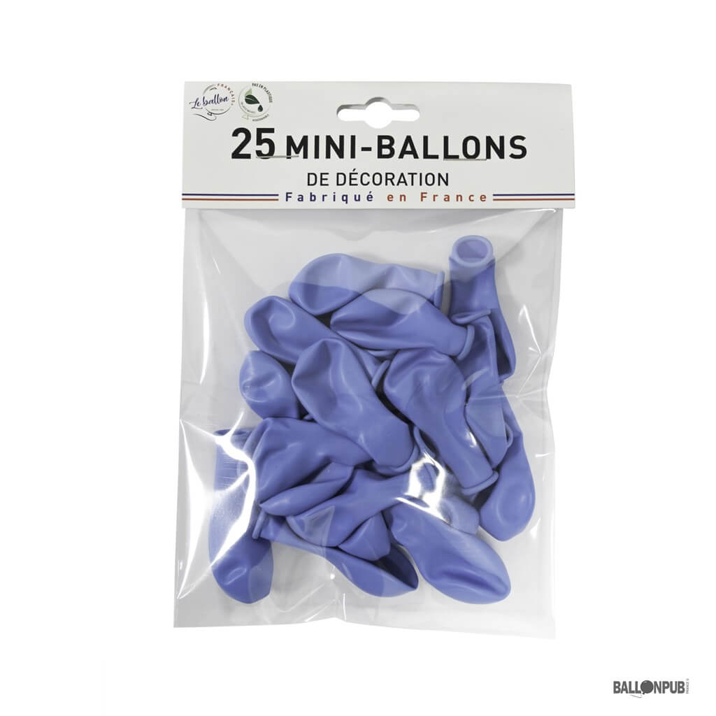 MINI BALLONS OPAQUE BLEU PALE (lots de 25)