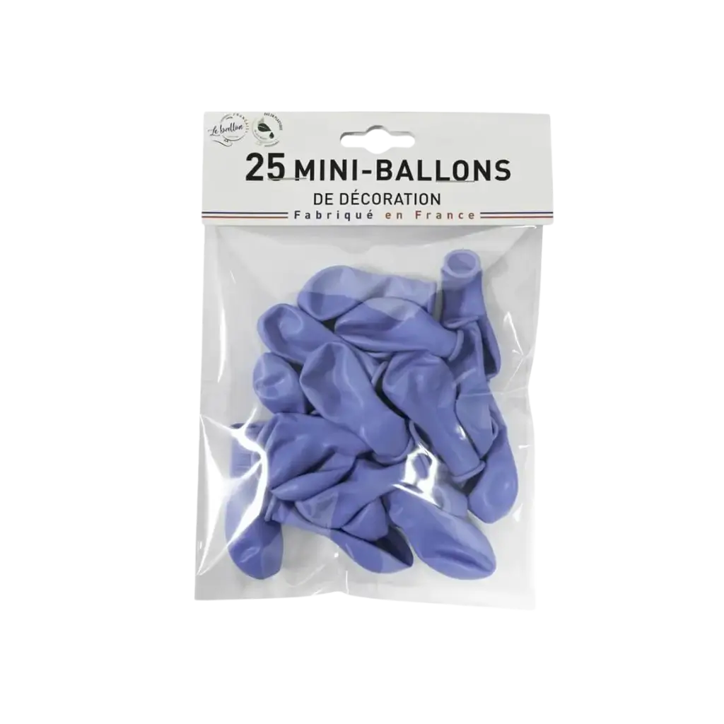 MINI BALLONS OPAQUE BLEU PALE (lots de 25)