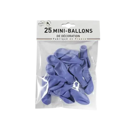 MINI BALLONS OPAQUE BLEU PALE (lots de 25)