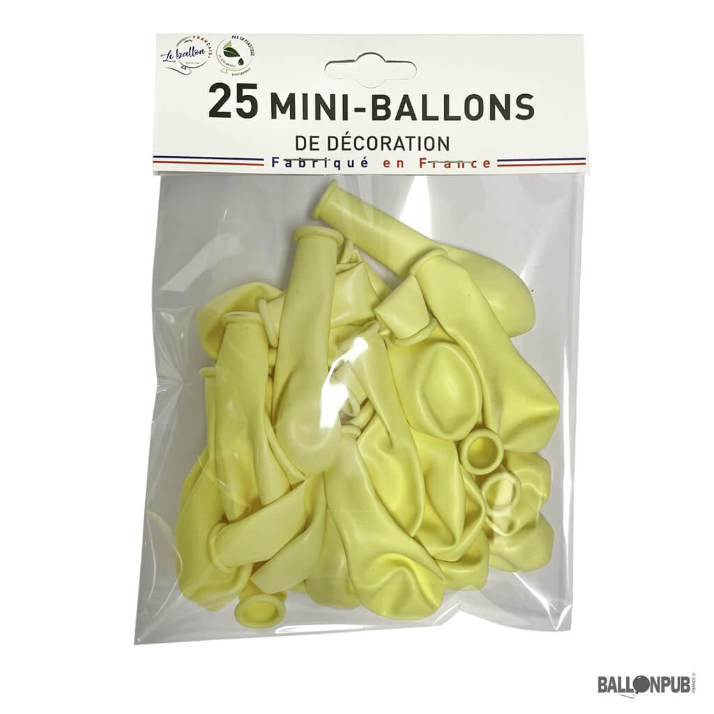 MINI BALLONS DE DECO OPAQUE CREME  (lot de 25) 