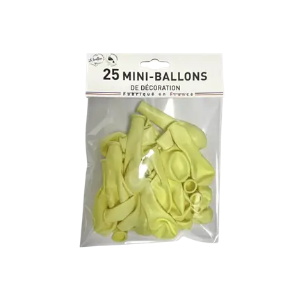 MINI BALLONS DE DECO OPAQUE CREME  (lot de 25)