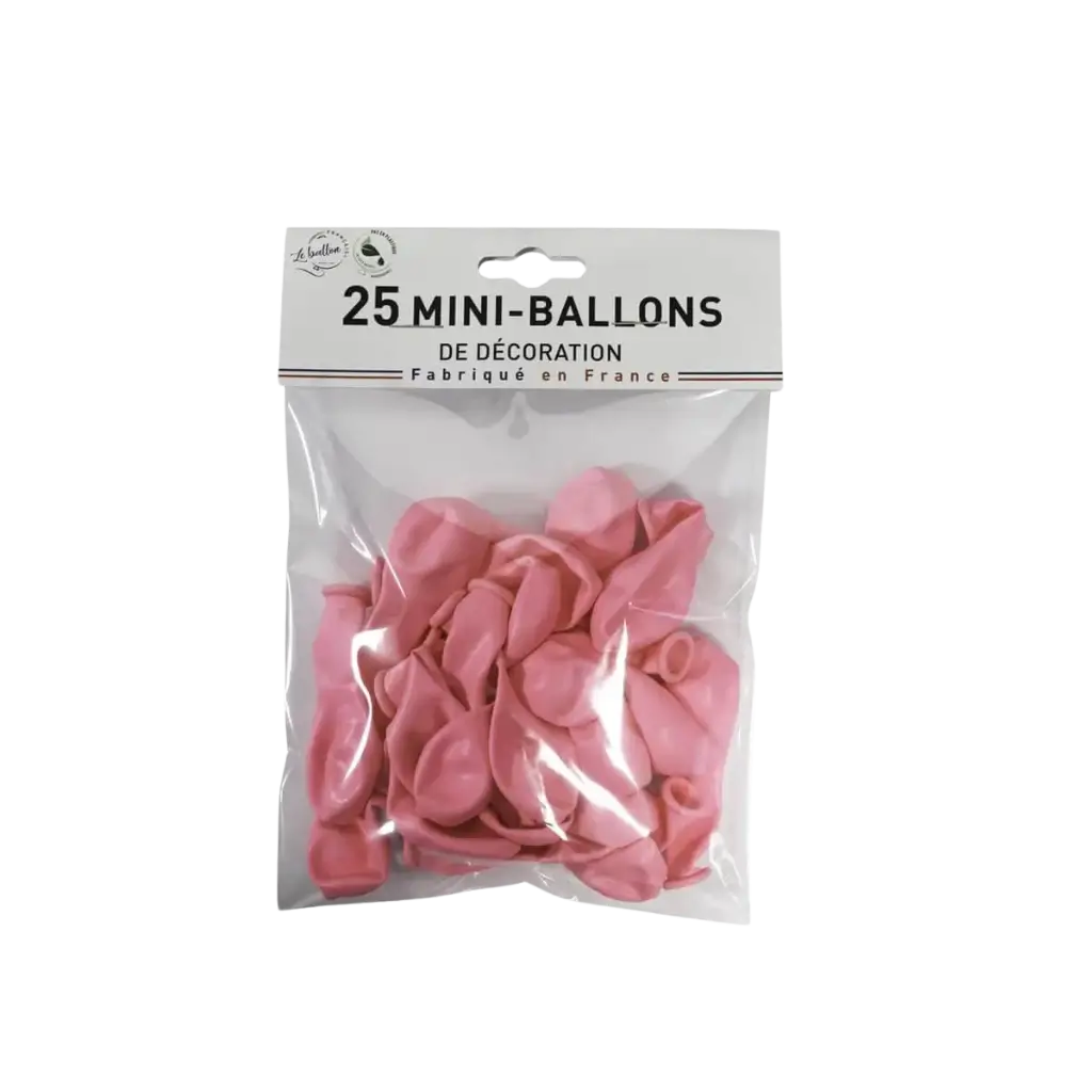 MINI BALLONS OPAQUE ROSE CLAIR(lots de 25)