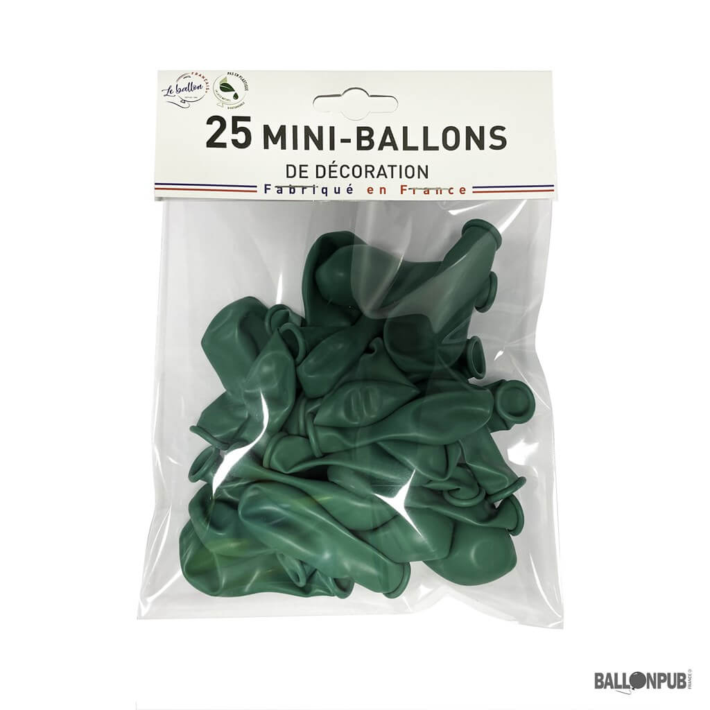 MINI BALLONS OPAQUE VERT (lots de 25)