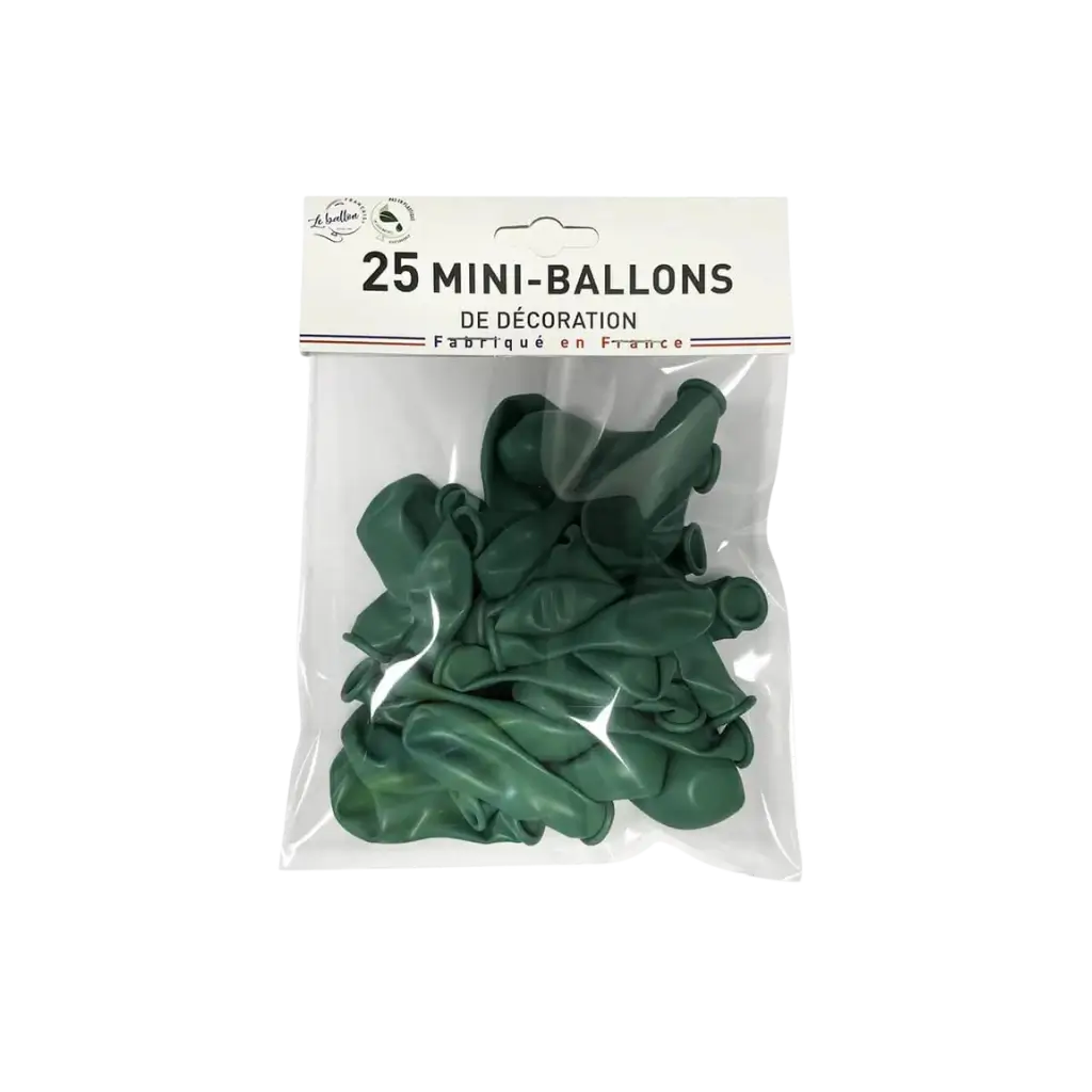 MINI BALLONS OPAQUE VERT (lots de 25)