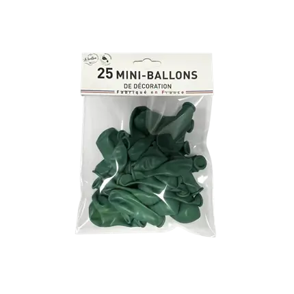 MINI BALLONS OPAQUE VERT (lots de 25)