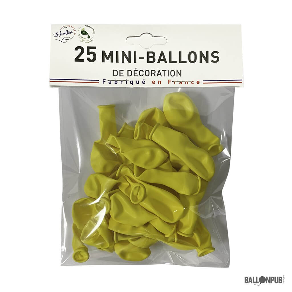 MINI BALLONS OPAQUE JAUNE (lots de 25)