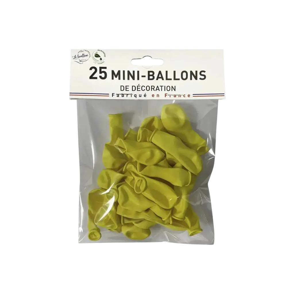 MINI BALLONS OPAQUE JAUNE (lots de 25)