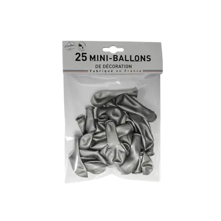 MINI BALLONS ARGENT (lots de 25)
