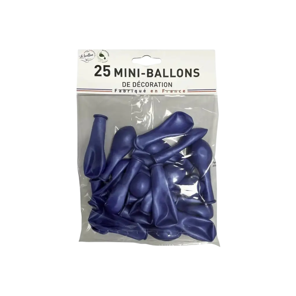  MINI BALLONS METALLIQUE BLEU (lots de 25)