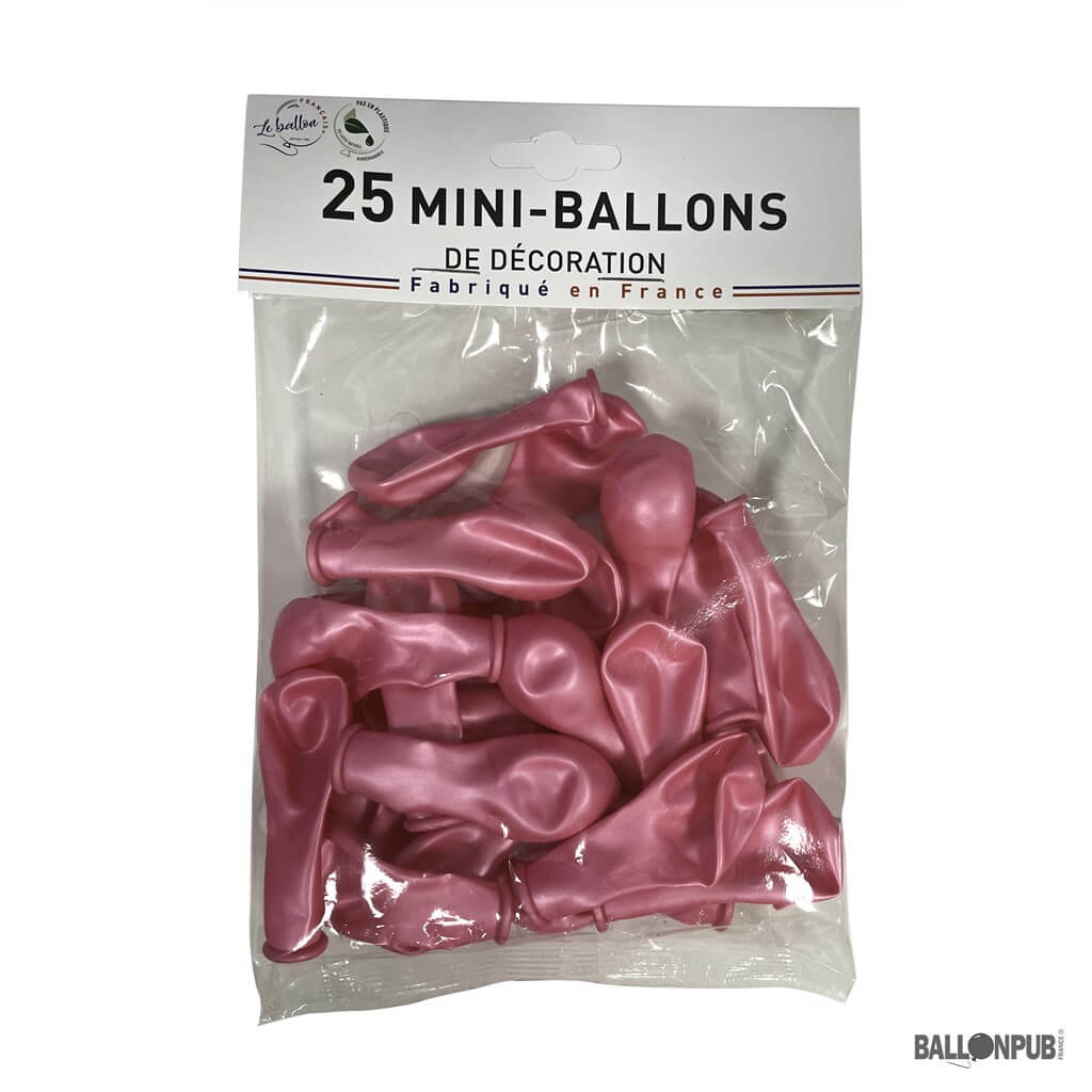  MINI BALLONS METALLIQUE ROSE (lots de 25) 
