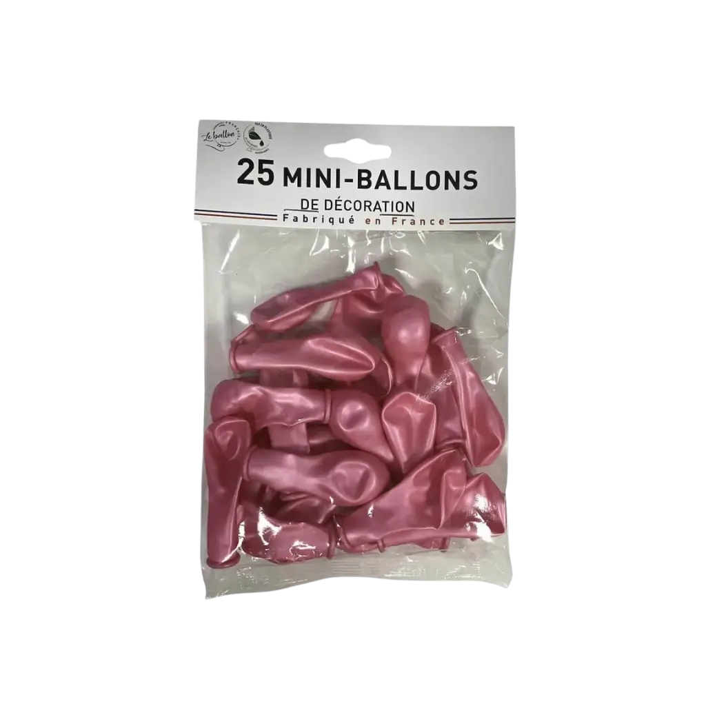  MINI BALLONS METALLIQUE ROSE (lots de 25) 