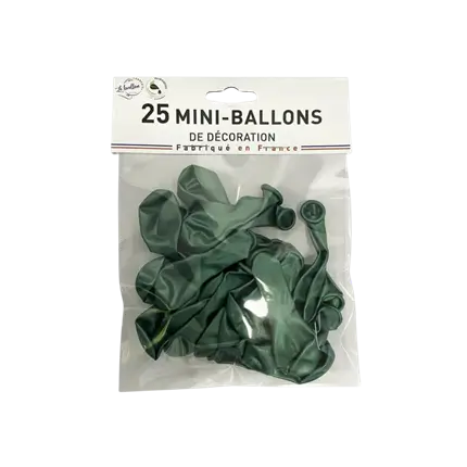 MINI BALLONS METALLIQUE VERT (lots de 25)