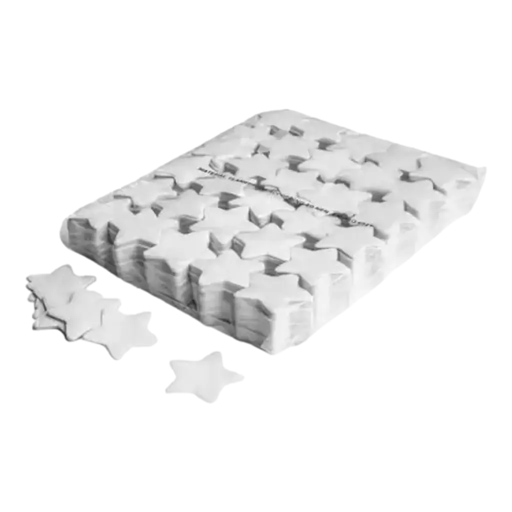 Sac 1KG confettis étoiles Blanc Magic FX - Ø 55 mm