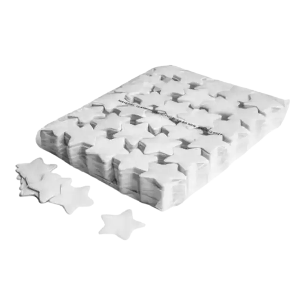Sac 1KG confettis étoiles Blanc - Ø 55 mm
