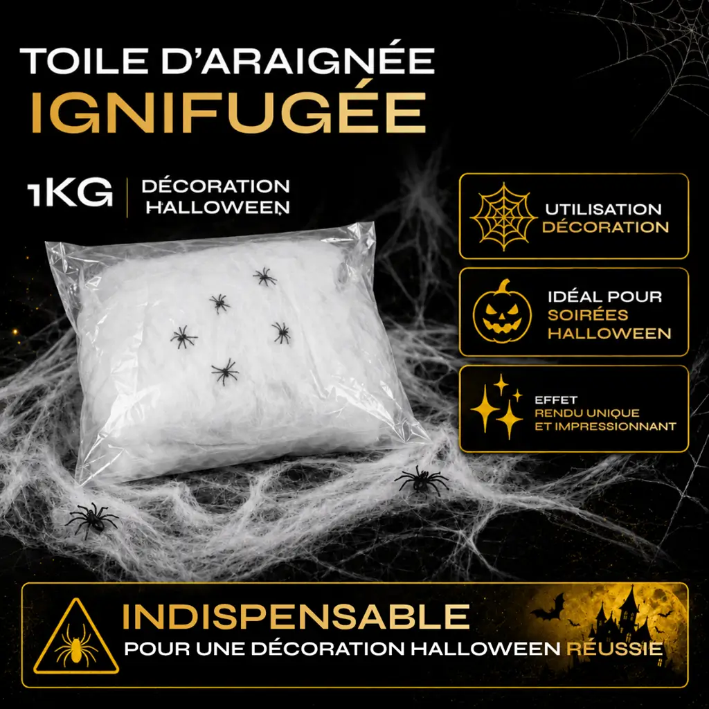 TOILE D'ARAIGNEE IGNIFUGEE - 1KG
