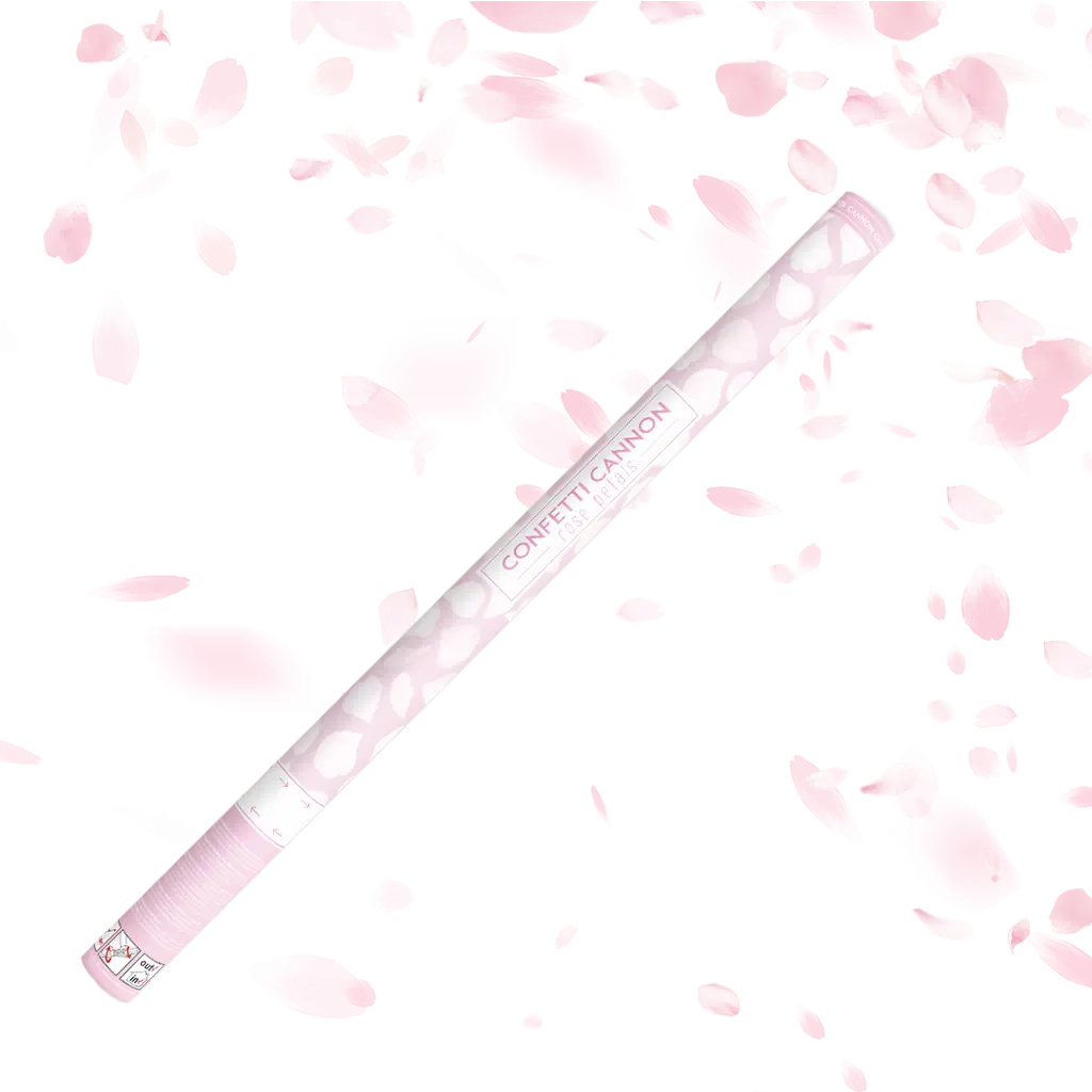 Canon confettis 80cm pétales roses couleur blanc