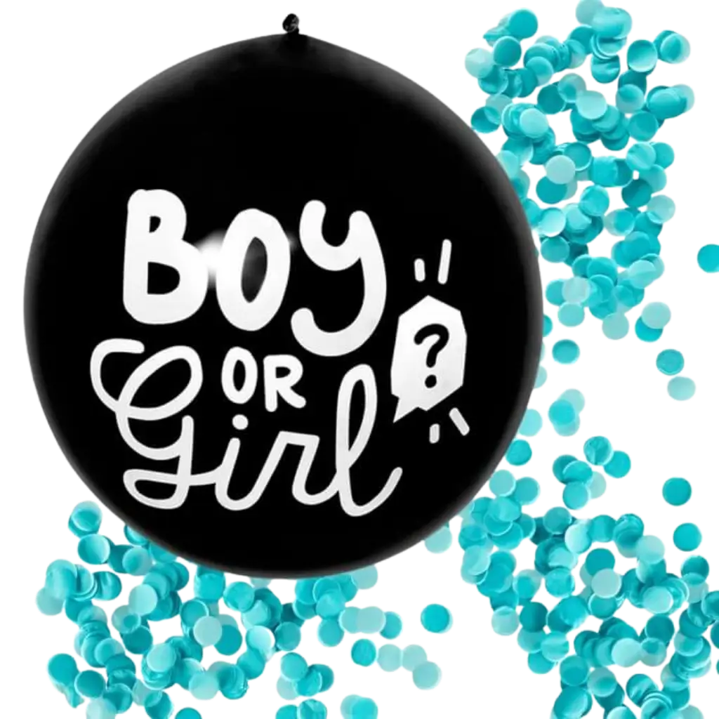 Ballon confettis 'Boy or Girl' CONFETTIS BLEUS