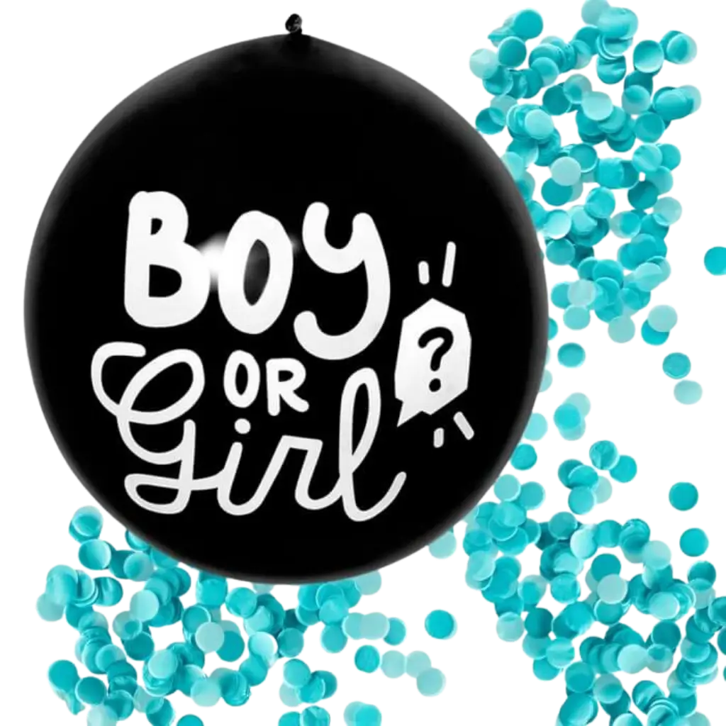 Ballon confettis &#39;Boy or Girl&#39; CONFETTIS BLEUS