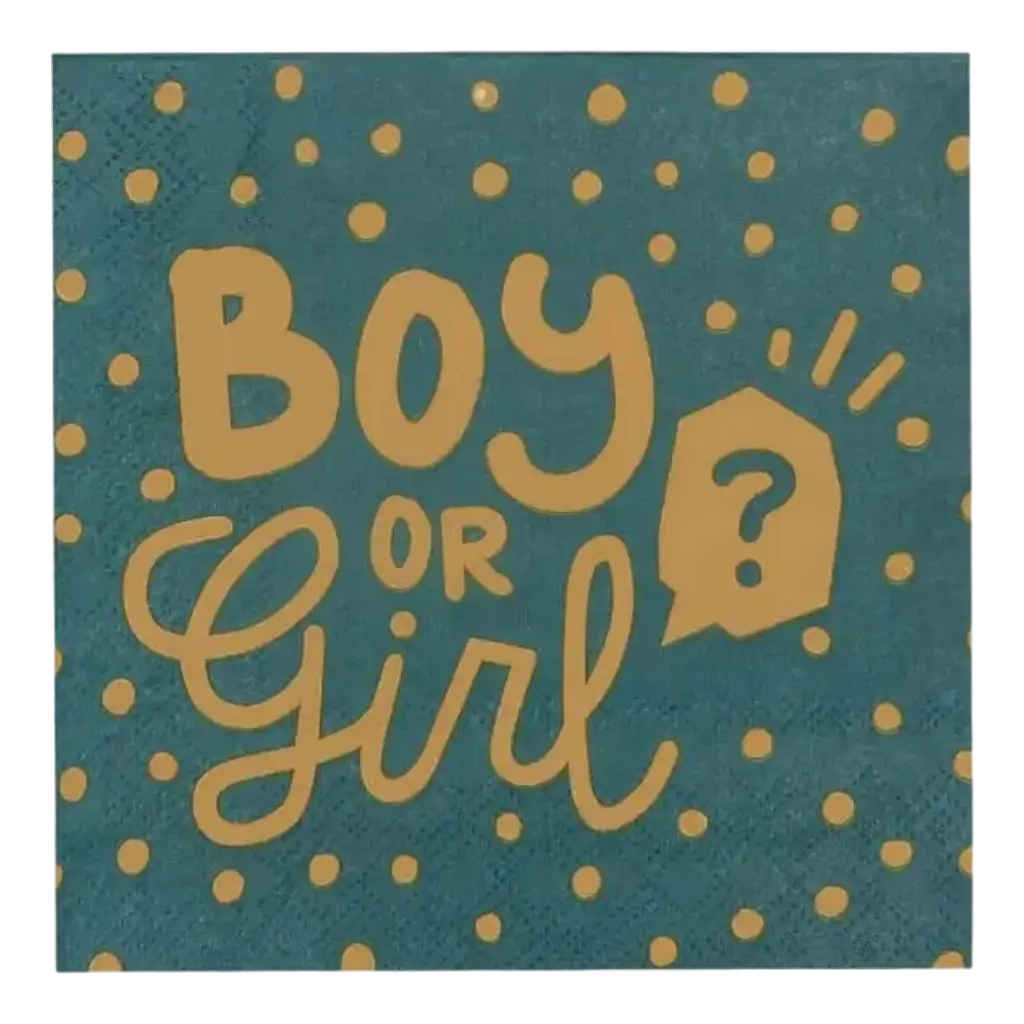 Serviettes en papier Boy or Girl? noires et dorées (x20)