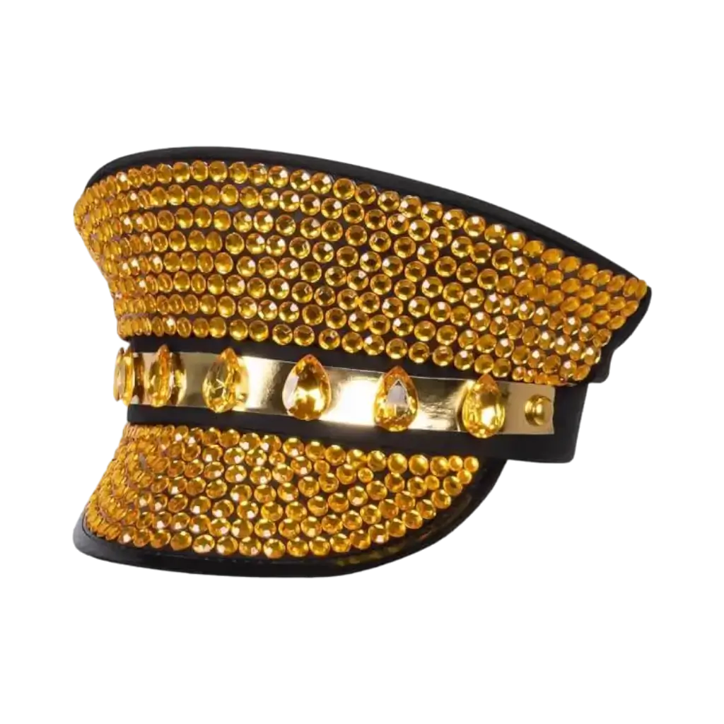 Casquette Dorée à Strass