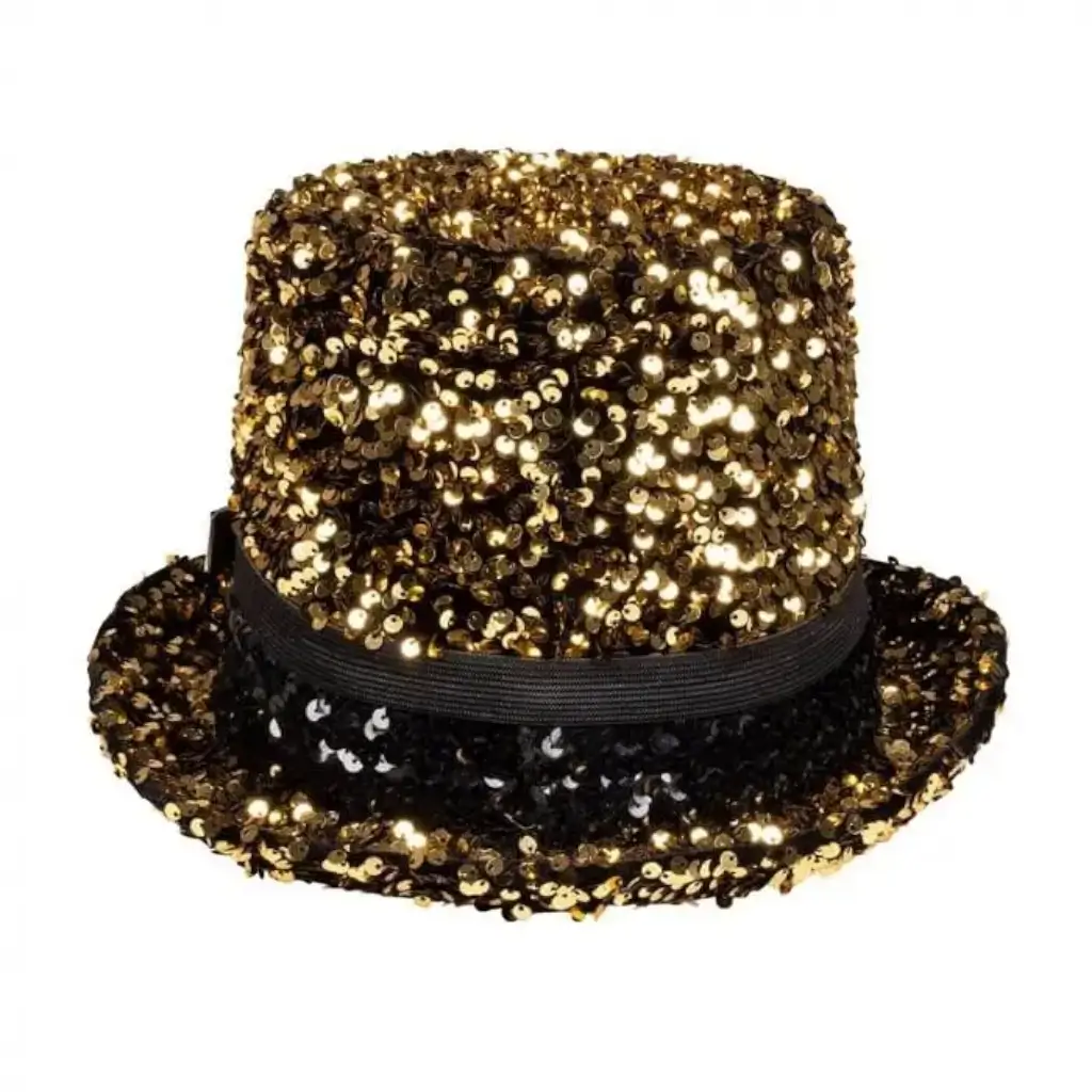 Chapeau Steampunk à strass dorée