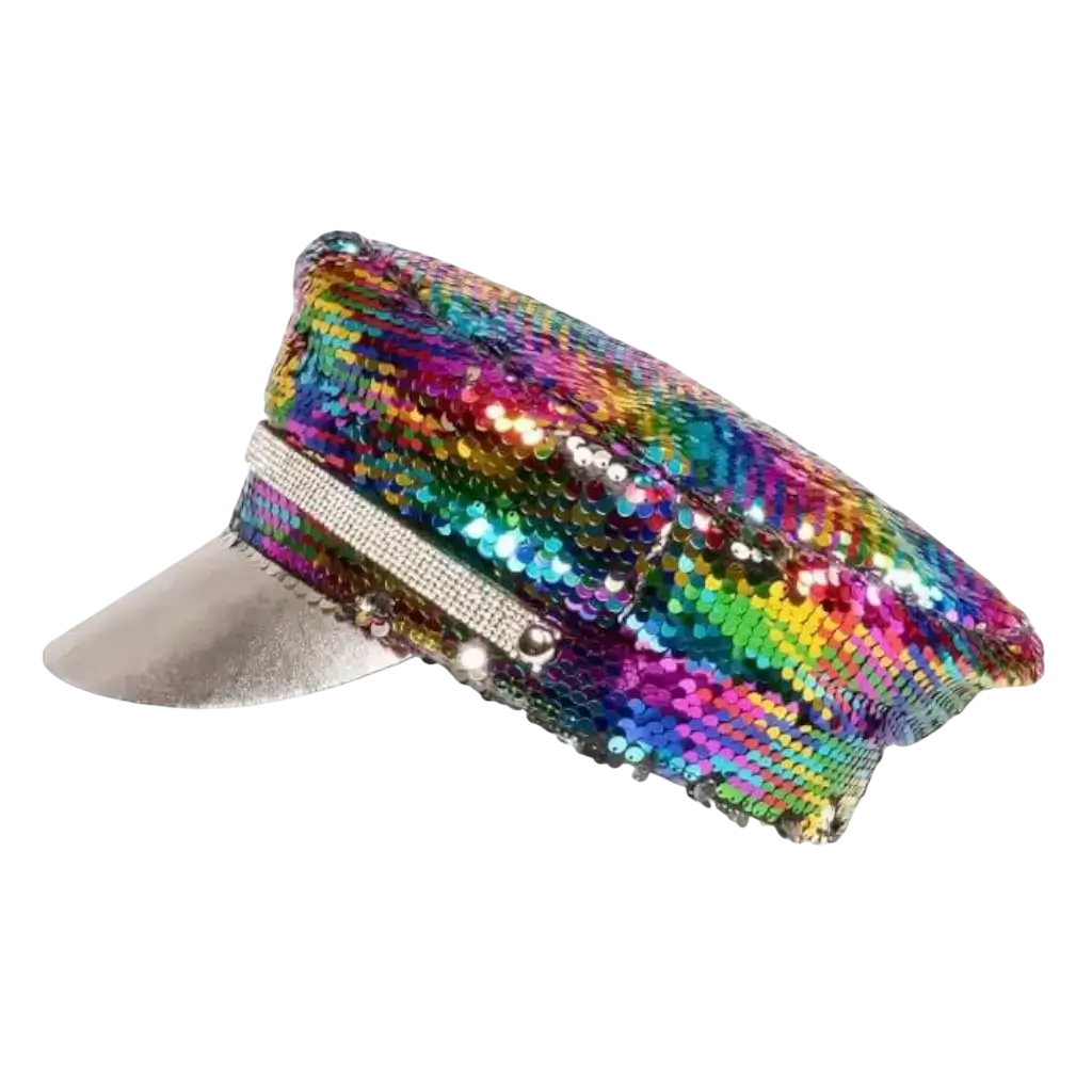 Casquette arc-en-ciel Argentée Réversible
