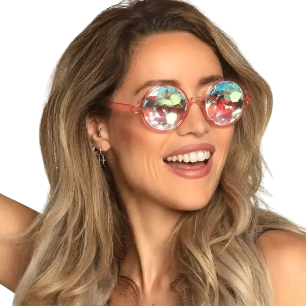 Lunettes Rondes rose Kaléidoscope