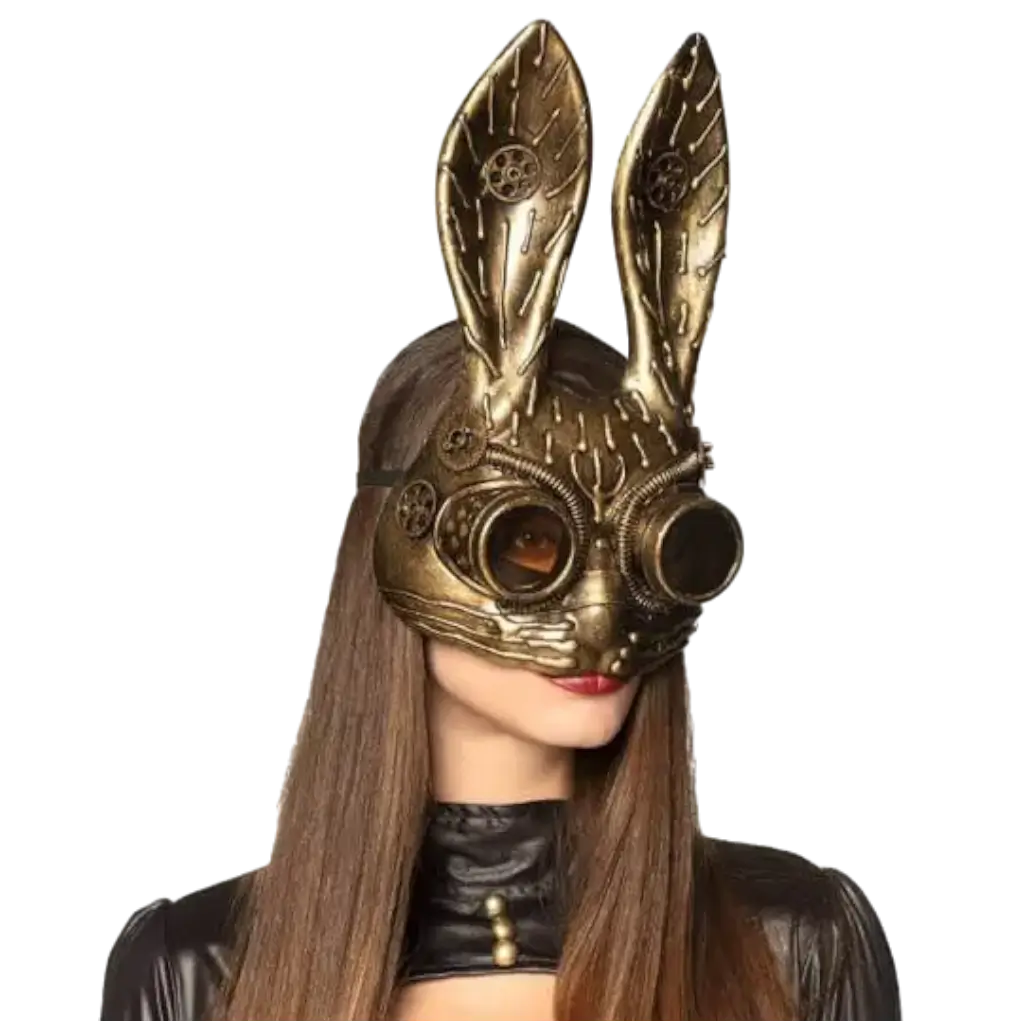 Masque de Lapin Steampunk cuivré