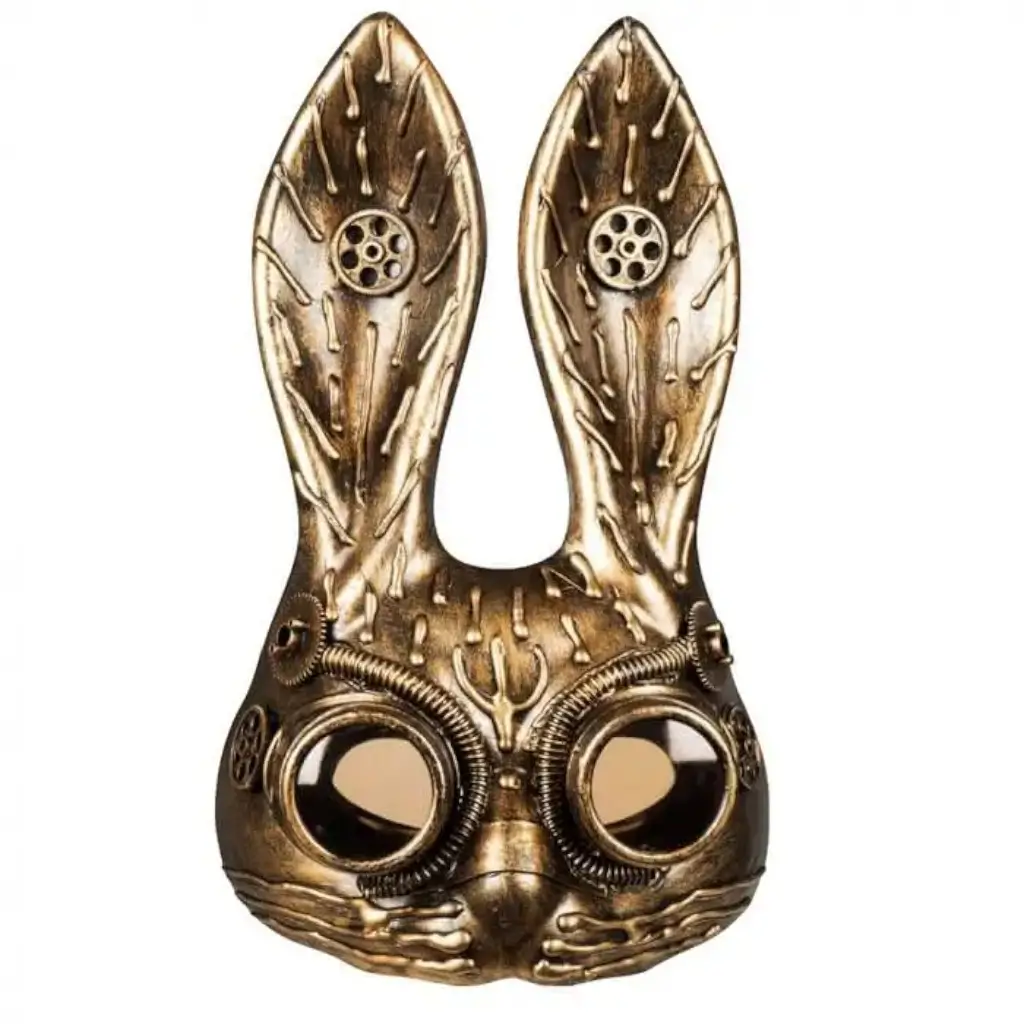 Masque de Lapin Steampunk cuivré