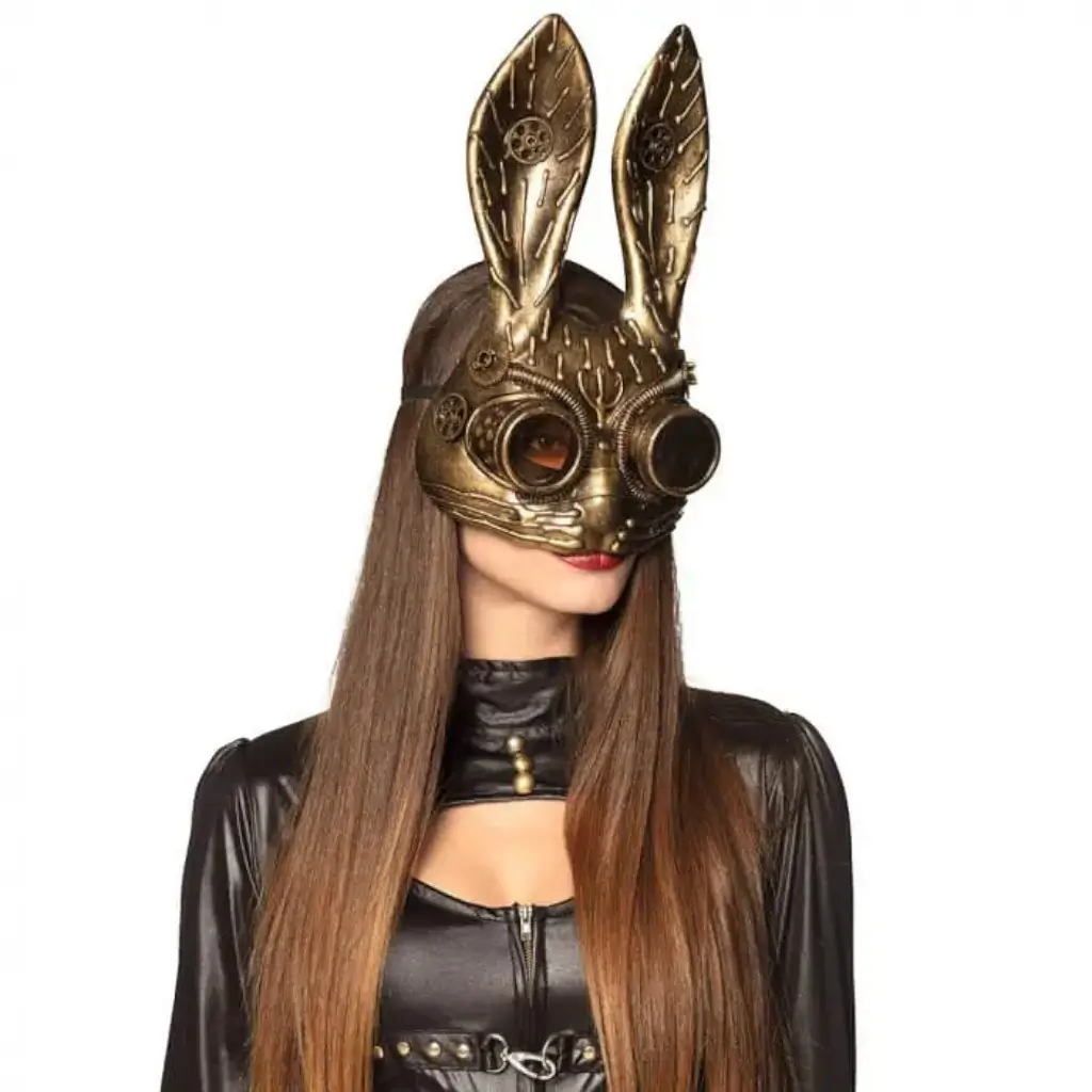 Masque de Lapin Steampunk cuivré