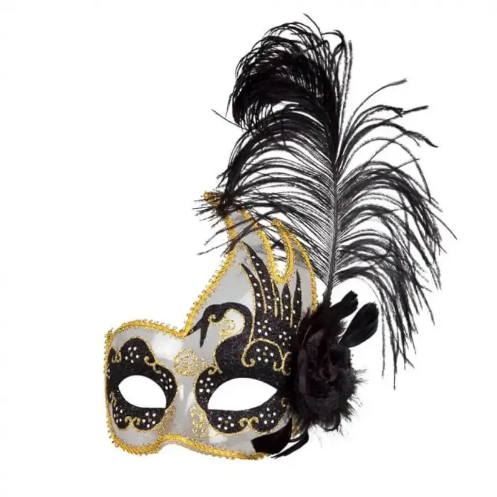 Loup Vénitiens à Plumes - Couleur aléatoire