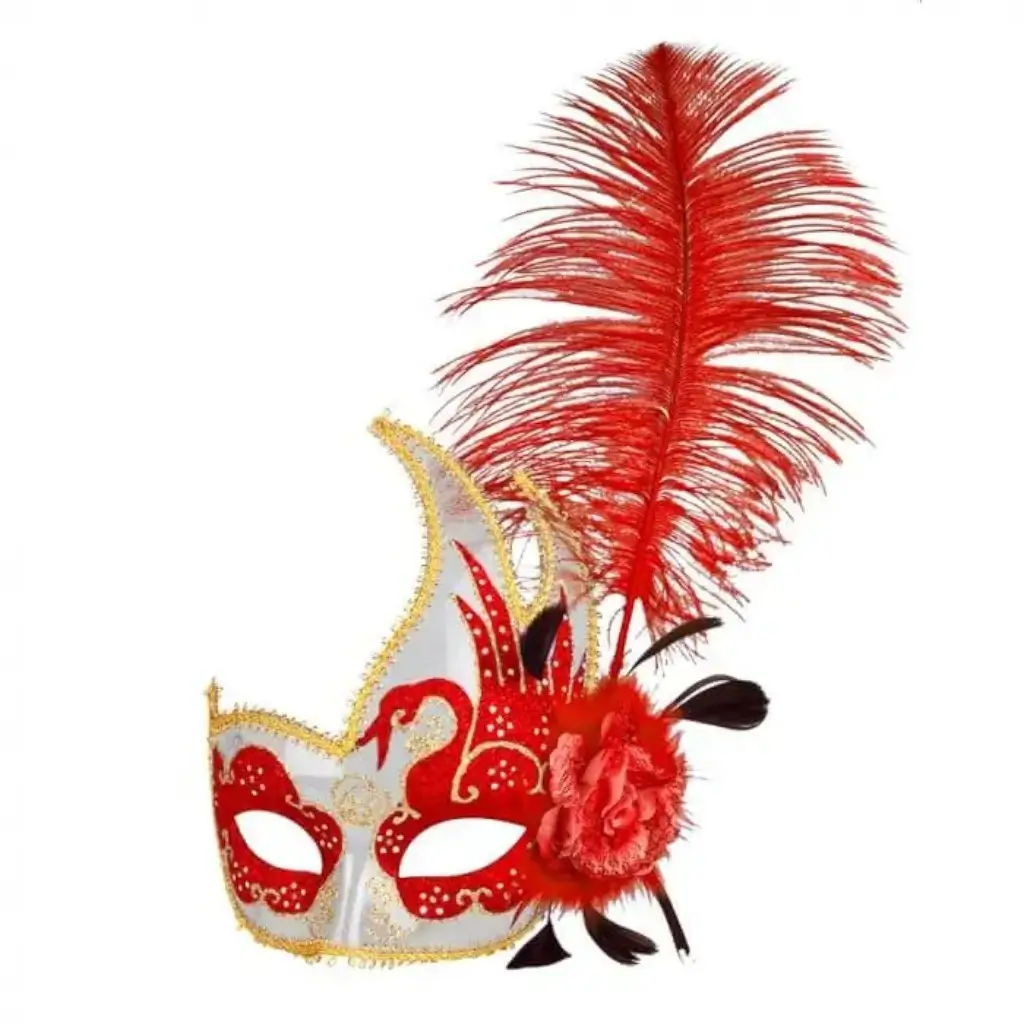 Loup Vénitiens à Plumes - Couleur aléatoire