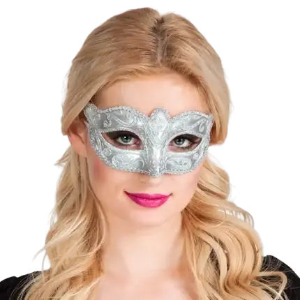 Loup Vénitien Blanc et Argenté