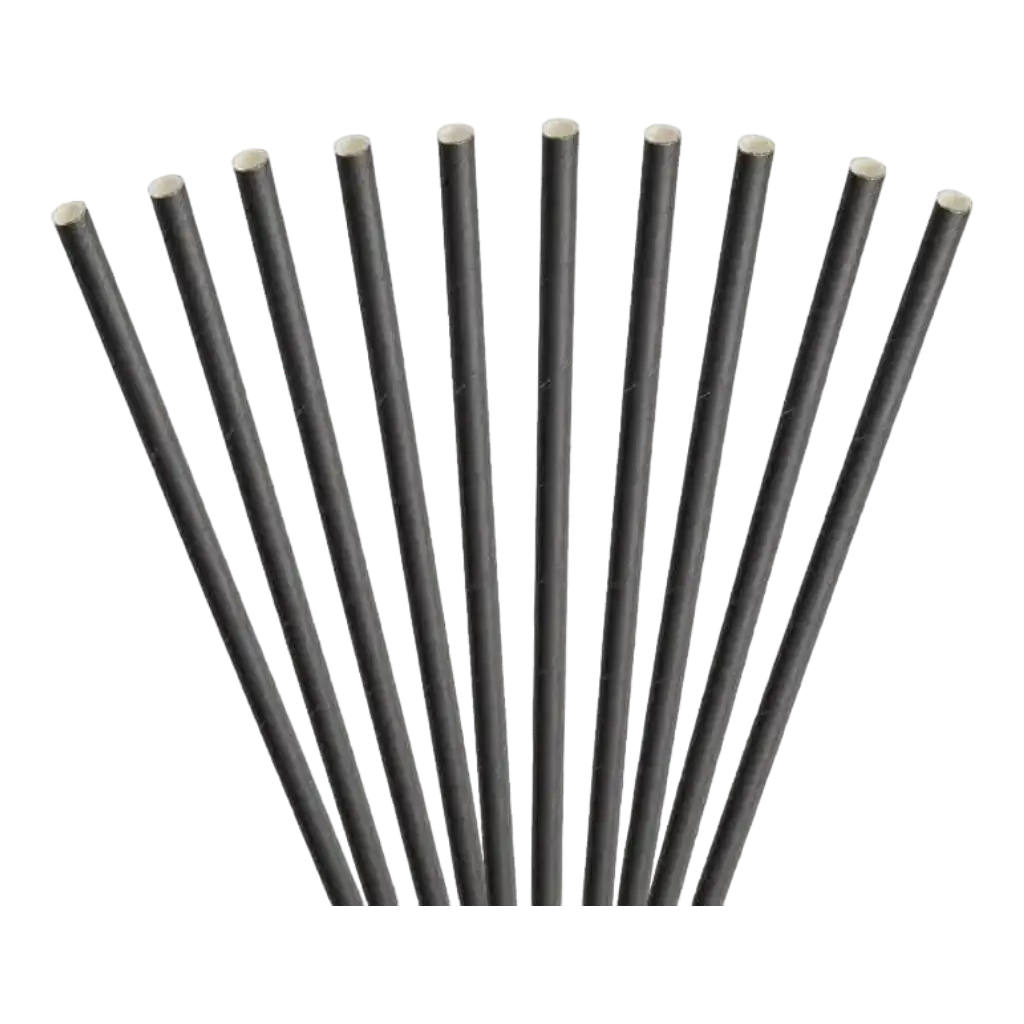 Paille papier noire 23cm /ø8mm (100 pcs)