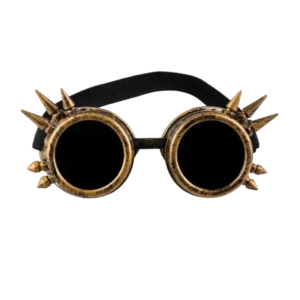 Lunettes Steampunk dorées avec pics