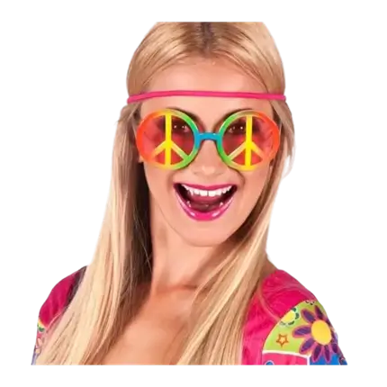 Lunettes Hippie tricolore avec verres roses 
